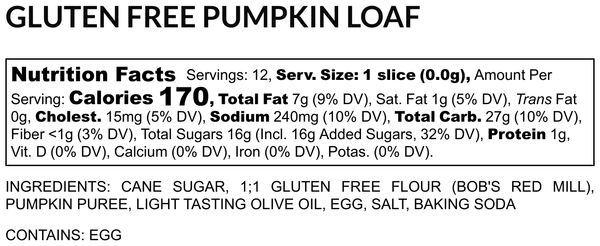 Gluten Free Harvest Pumpkin Spice Pumpkin Loaf Mix
