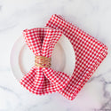 TLC Signature Red and White Houndstooth Woven Napkins